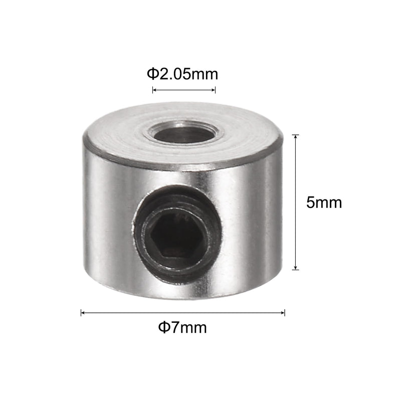 [Australia - AusPower] - uxcell 10pcs Set Screw Collars 2.05mm Bore Shaft Collars, 7mm OD, 5mm Width, Landing Gear Stopper Wheel Collar 