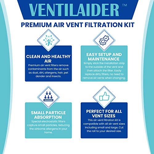 Ventilaider 20 x 84 inch electrostatic furnace filter media set with 126 inches of tape