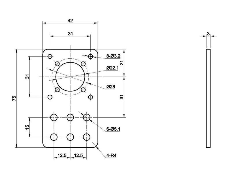 [Australia - AusPower] - STEPPERONLINE Mounting Plate and Bracket for Nema 17 Stepper Motor and PG Series Economy Geared Stepper Motor 