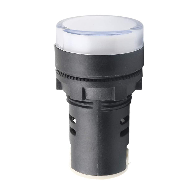 [Australia - AusPower] - 12V 20mA Energy Saving Indicator Light Mounting Hole Size 22mm (7/8 Inch) 10 Pcs (White) 