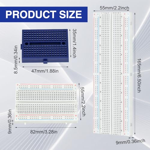 Breadboard Kit con 830、400 Breadboard 6 Mini Breadboard 65 Bridges | Breadboard Kit Breadboard Electron ik Proto Shield Distribution for Arduino and Electrical Connections
