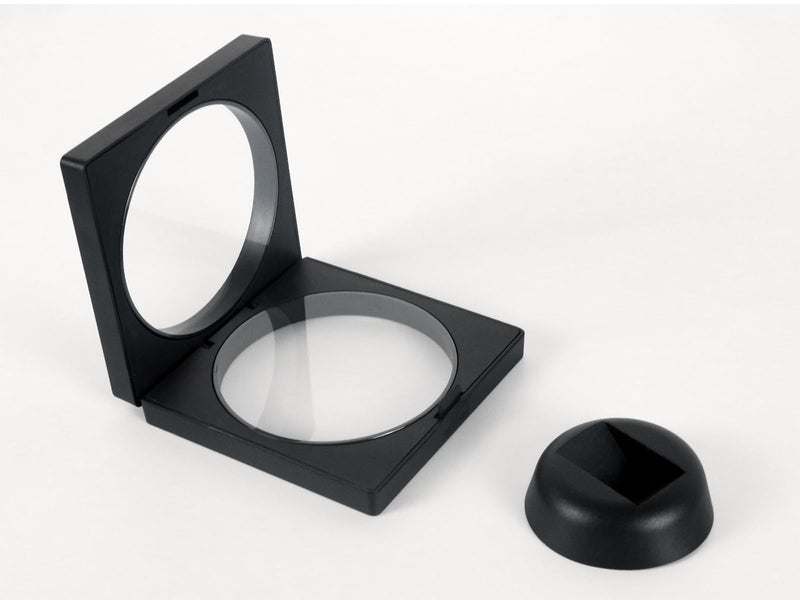 [Australia - AusPower] - 3.6" Clear Display Stand, 3D Floating Display Frame for Medallion Challenge Coin, Medal, Specimen, Stand Box, Jewelry Holder (Black) 