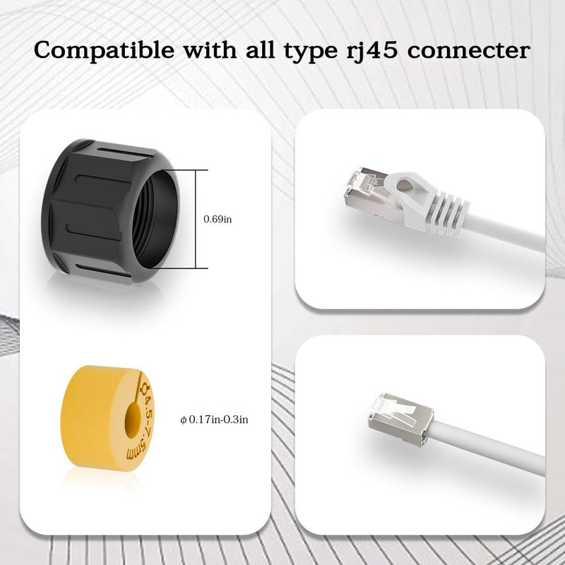 FGB 10Gbps Waterproof RJ45 Coupler Cat7, Shielded IP68 Weatherproof Ethernet Connector, Waterproof Ethernet Coupler Outdoor Network LAN Cable PoE, 6-Pack