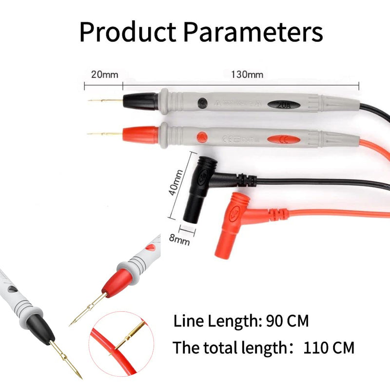[Australia - AusPower] - Multimeter Test Leads Probes Banana Plug,Gold Digital Multimeter Probes Electrical Test Probe for Most of Digital Multimeter 1011-100 