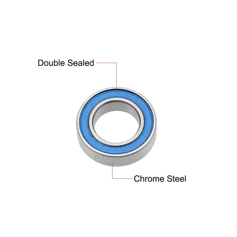 [Australia - AusPower] - uxcell MR148-2RS Deep Groove Ball Bearings 8mm Inner Dia 14mm OD 4mm Bore Double Sealed Chrome Steel Blue Seal Z2 10pcs 8mmx14mmx4mm 