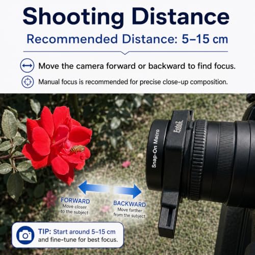 FotoZ Macro Conversion Lens, 37-72mm Close Up Lens Attachment for Camera