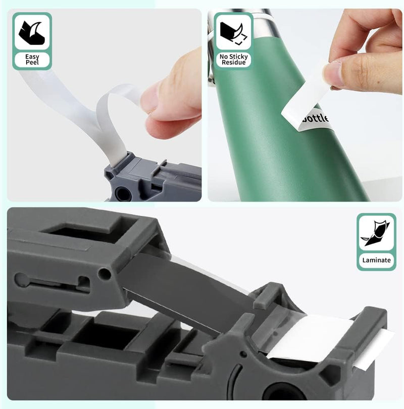 [Australia - AusPower] - 6-Pack Tze 18mm 0.7" Laminated White Compatible for Brother Tze-241 Tze241 Tz-241 Tz241 3/4 Inch Black on White Tz Label Tape 18mm for P Touch Label Maker PTD410 PTD400 PTD610BT PTD600 PTD460 6 
