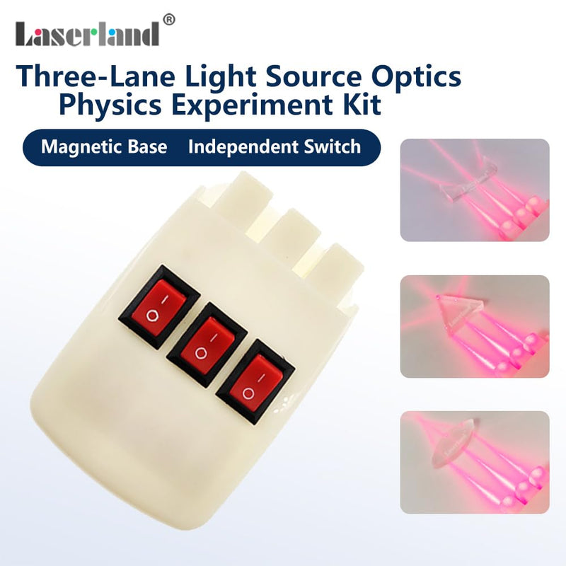 [Australia - AusPower] - Physics Optical Experiment Kit Reflector Refraction Triangular Prism Convex Lens Concave Mirror Linear Light 