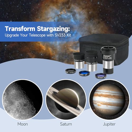 SVBONY SV233 Telescope Eyepiece Set,7-Piece Eyepiece & Filter Accessory Kit Basic Set 7 pieces