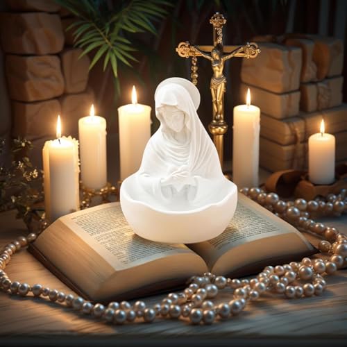 Our Lady of Grace Statue Virgin Mary Keepsake Rosary Holder 5 inches