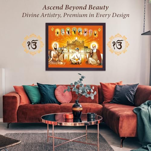Lord Sikh Guru poster print with frame for Home Decor and Gifting Purpose (229-203)