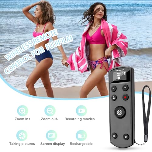 Remote Control for Fujifilm Camera, USB-C Rechargeable Wireless Shutter Black Display Remote Control for Fujifilm