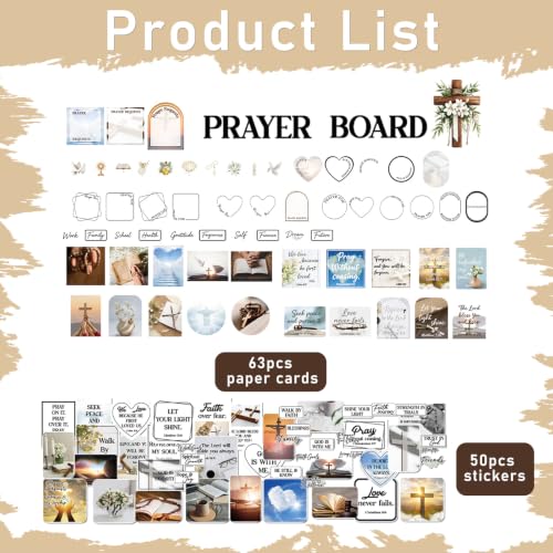 Christian Prayer Board Supplies - 113 Pcs White Bible Verse Kit