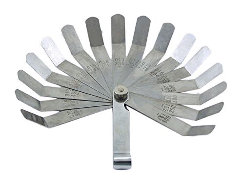 [Australia - AusPower] - OEMTOOLS 25349 Offset Feeler Gauge with 16 Blades | Automotive Repair, Machining, and Woodworking Tool for Exactly Measuring the Gaps Between Two Parts | Rust Resistant 16 piece metric and SAE 