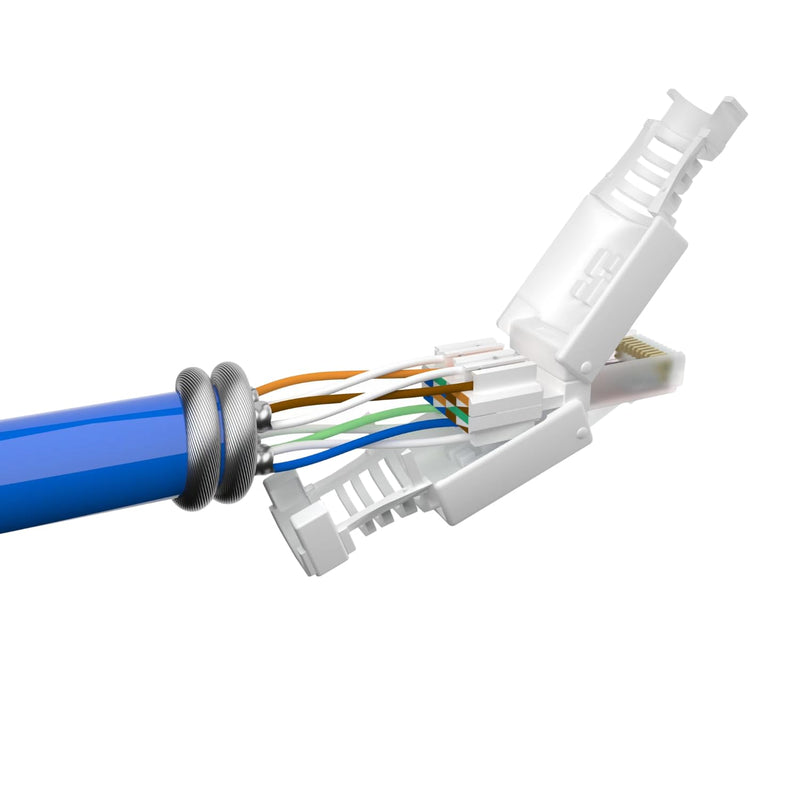 Germany Best 10x Network Connectors RJ45 CAT6 Tool-Free - Tool-Free LAN UTP Cable Connector for CAT5, CAT6, CAT7 - Suitable for Installation and Patch Cables 10 pieces