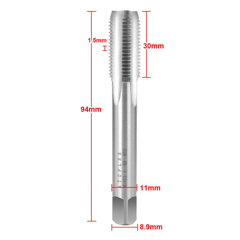 [Australia - AusPower] - ATOPLEE Metric Thread Tap,M14 HSS 6542 Right Hand Thread Tap (M14x1.5mm) M14x1.5 Silver 