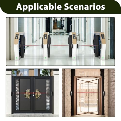 Infrared Sensor Light Beam, Light Barrier Infrared Sensor, IR Light Barrier Sensor, Universal 12/24 V AC/DC, Weatherproof, for Automatic Garage Doors and Gates, Range up to 20 Meters Rectangle