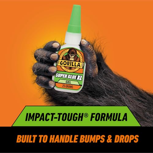 GORILLA Super Glue Gel XL clear 25g bottle, fast-setting no-drip cyanoacrylate adhesive