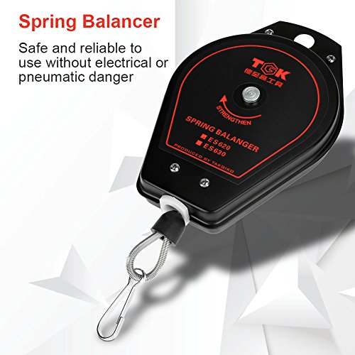 [Australia - AusPower] - Spring Scale Retractable 0.6 to 2.0 kg Capacity Heavy Duty Hanging Tool Holder ES620 (Black) 