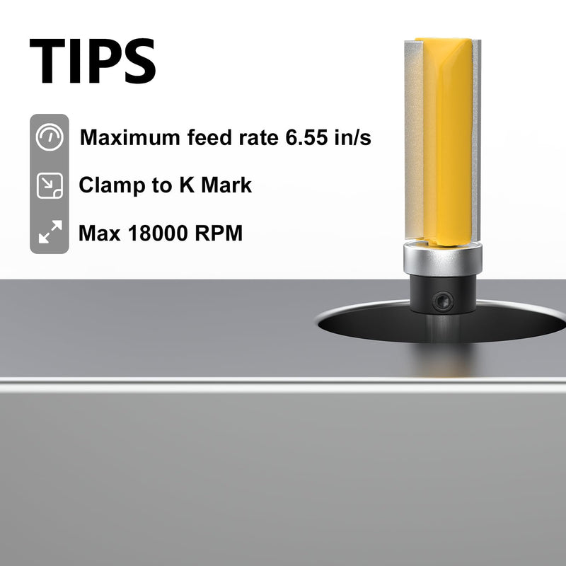 [Australia - AusPower] - Pattern Flush Trim Router Bit Set, Newdeli Straight Cut Router Bit with a Bearing Prevent Tear-Out, Template Guide Woodworking Milling Cutter Tool Pattern Flush Trim Router Bit Set 