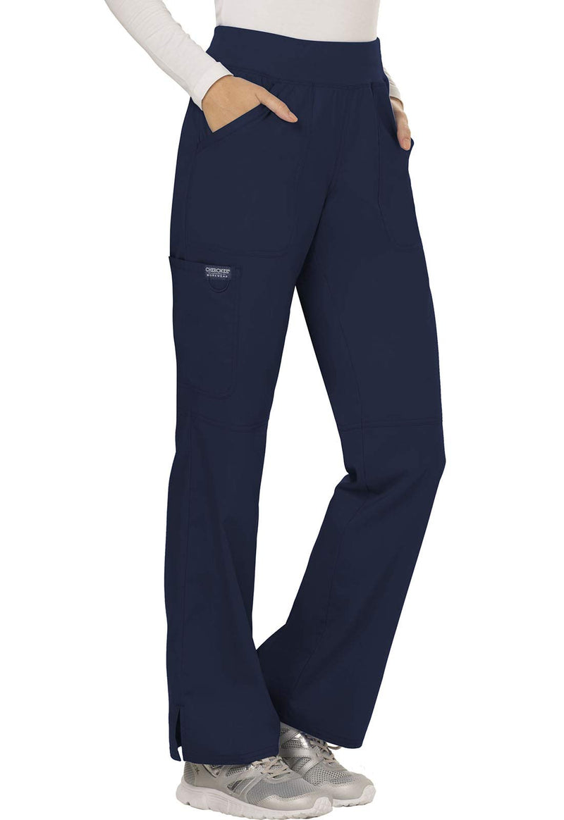 [Australia - AusPower] - Cherokee Women Scrubs Pant Workwear Revolution Mid Rise Straight Leg Pull-On WW110 Medium Navy 