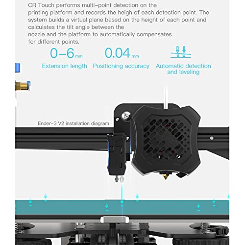 Creality Original Upgrade CR Touch kit 3D Printer Auto Bed Leveling Sensor Compatible with upgrade Ender 3 V2 / Ender 3 Pro, Ender 5/ 5S / pro / CR10 V3 to BL Touch Bed Leveling CR TOUCH