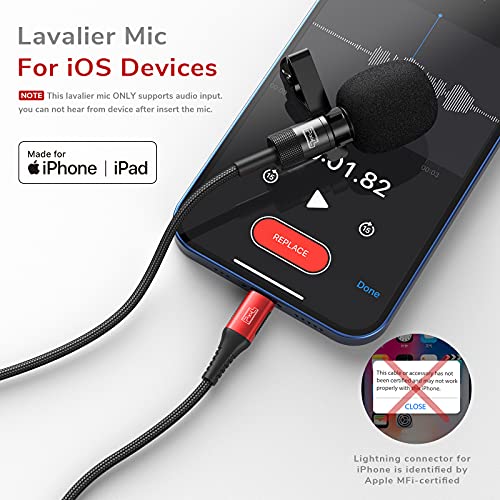 PIXEL Microphone for iPhone iPad(Apple MFi-Certified) from Mic for iPhone Live Streaming Vlogging | External Microphone for iPhone Video Recording, Compatible with Apple Lightning Devices (5ft) 1.5m