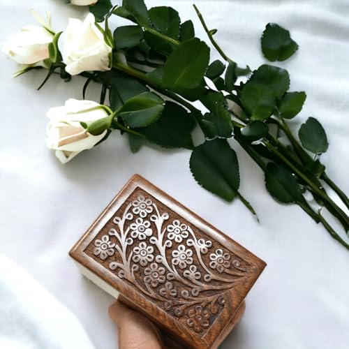 Handcrafted Keepsake Wooden Urn Box for Ashes - Beautiful Wooden Urn Tree of Life Design Handmade Rosewood Cremation Urns - Small Wood Box Cremation urns Medium