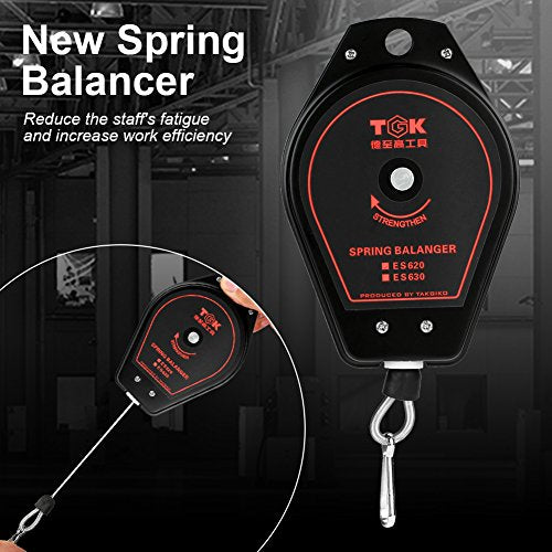 [Australia - AusPower] - Spring Scale Retractable 0.6 to 2.0 kg Capacity Heavy Duty Hanging Tool Holder ES620 (Black) 