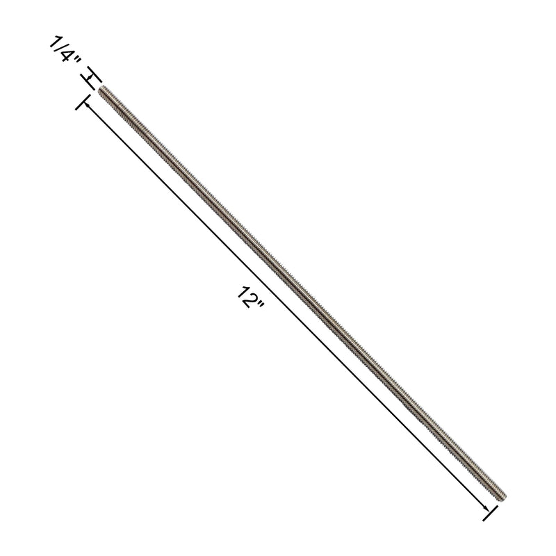 [Australia - AusPower] - Aiwaiufu 12Inch Stainless Steel Threaded Rods, 1/4"-20 Fully All Threaded Rods (Pack of 4) 1/4''-20 