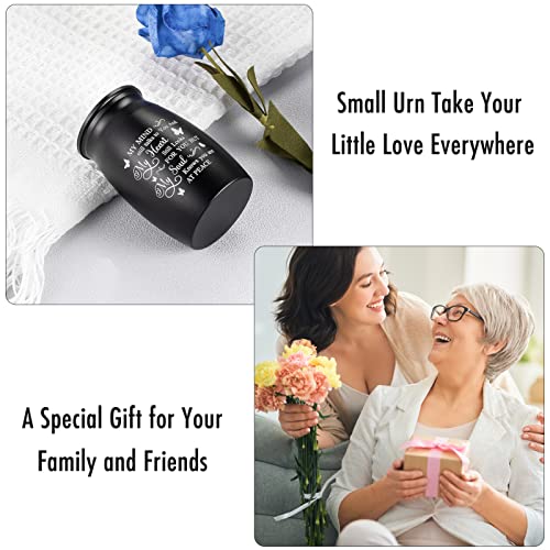 SOITIS 2.76 Inches Small Urns for Human Ashes Keepsake Aluminum Keepsake Urns for Human Ashes Mini Urns for Human Ashes Cremation Urns Ashes Keepsake Black-A