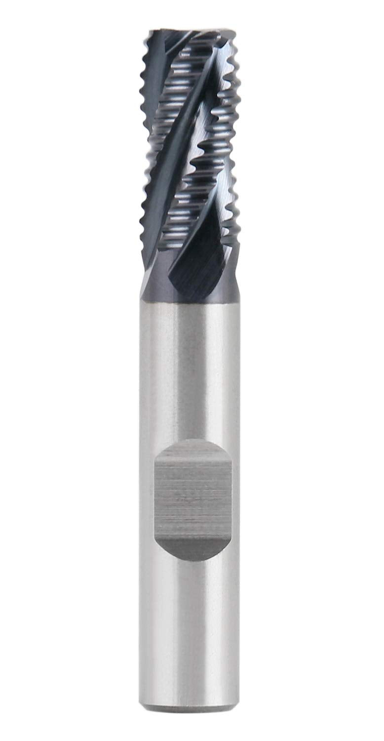 [Australia - AusPower] - Accusize Industrial Tools Standard Tooth M42 8% Cobalt TiAlN Roughing End Mill, 3/8" Diameter, 3/8" Shank Diameter, 3/4" Flute Length, 1102-0038 1 3/8" Dia, 3/8" Shk Dia, 3/4" Flt Length 