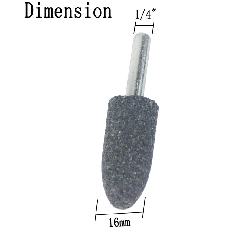 [Australia - AusPower] - Luo ke 16 mm Cone Shape Grinding Stone - 1/4" Shank Aluminum Oxide Mounted Grinding Stones Sharpening Bits for Rotary Tools Drill (Pack of 8) 16mm grinding cone 