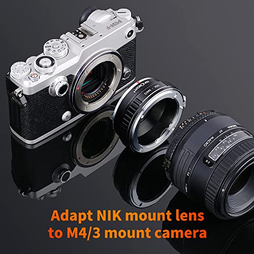K&F Concept MFT Lens Mount Adapter Compatible with Nikon AI Lens to Micro 4/3 Micro Four Thirds Mount Adapter for GF1 GF2 GF3 G2 G3