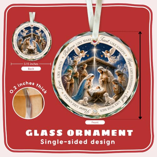 Nativity Ornaments - Catholic Religious Christian Jesus Christmas Ornaments Nativity