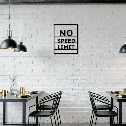 Metal No Speed Limit Sign Inspirational Wall Art Positive Affirmations Wall Decor, Motivational Art for Boys Bedroom living Room Bathroom Home Office Classroom, 10.5x13 Inch