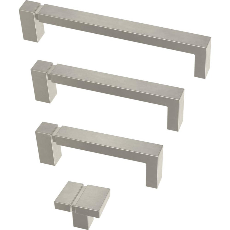 Franklin Brass (10-Pack) – Brushed Nickel Cabinet Knobs for Dressers, Drawers, Kitchen Cabinet Door, Vanity, Furniture, Closet Knobs, 1-1/4 Inch Square | Asymmetric 1-1/4" (32mm)