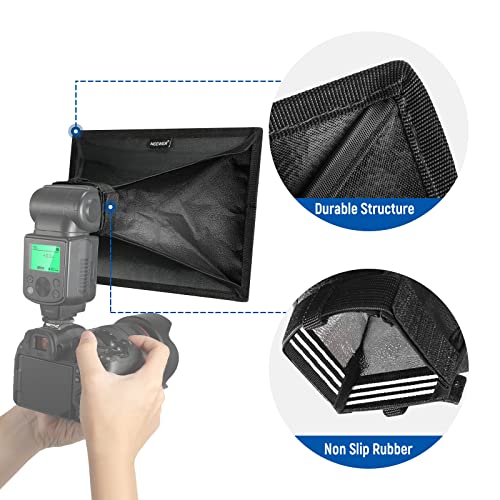 NEEWER Flash Diffuser Light Softbox 11" x 8", Universal, Collapsible with Storage Pouch Compatible with Canon Nikon Sony Godox Yongnuo NEEWER speedlight 11x8 inches