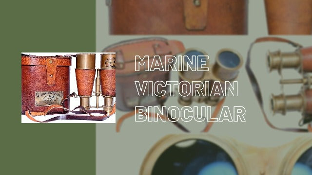 Antique Victorian Brass Leather Binocular Opera Glasses & Spyglass Orange