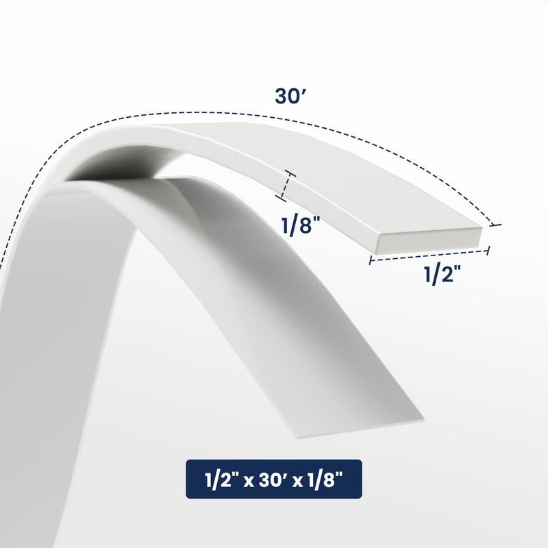 Safoner White Double Sided Butyl Seal Tape– 1/2" Widthx 30' Lengthx 1/8" Thickness– Leak-Proof and Waterproof Sealant for RV Roof Repair, Windows, Vents, and Pipes