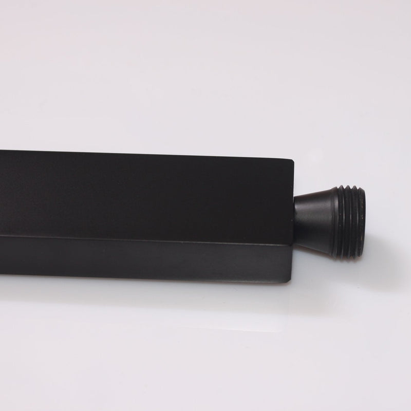 Square Solid Brass Hand Held Shower Head With Wall Connector Holder and Hose Set Matte black