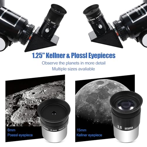 Astromania Telescope Eyepiece Set, 7 Piece Telescope Accessory Kit 1.25inch 1.25 Inch（7 PCS）