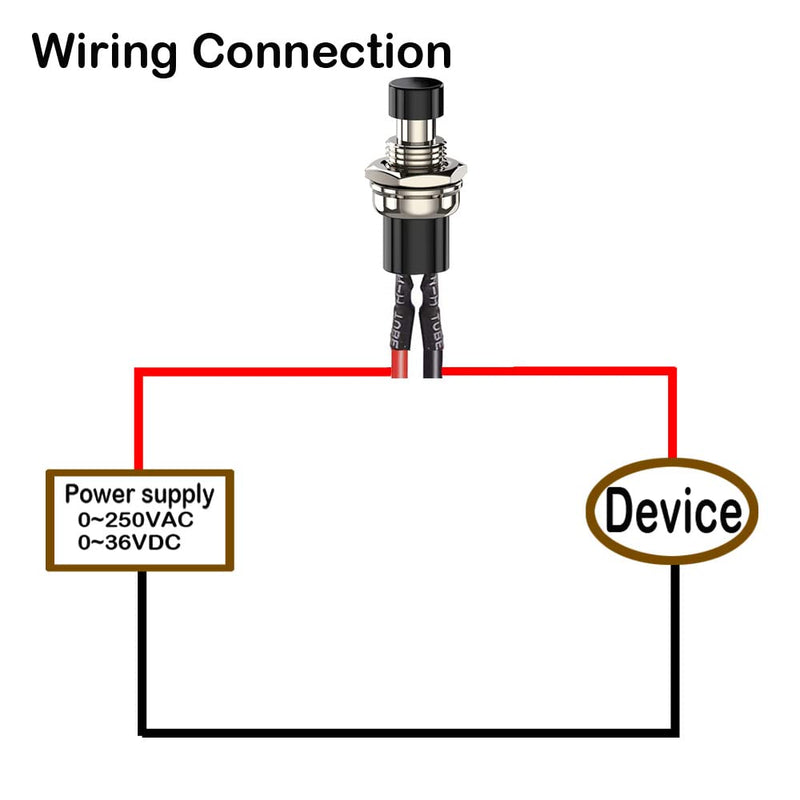 [Australia - AusPower] - 12pcs 7mm 3V-6V-12V-24V-230V/1A Prewired Mini Momentary Push Button,SPST Nomal Open ON/OFF 2 Pin Round Button for Model Railway Hobby Mix color with wire 