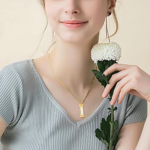Imrsanl Glass Hourglass Urn Necklace Cremation Jewelry for Ashes Gold