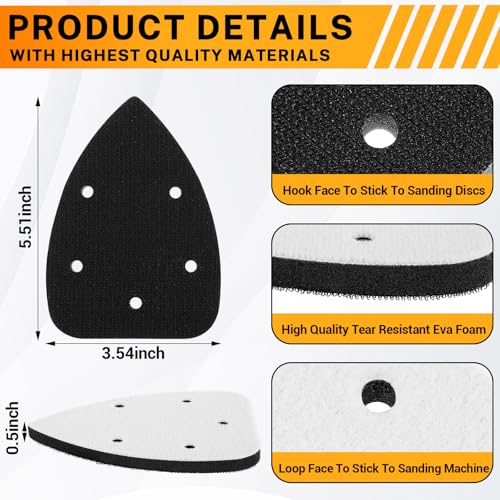 Yaryang 60-piece detail sanding pad set with foam pads and assorted mouse sander sandpaper, 40–240 grit