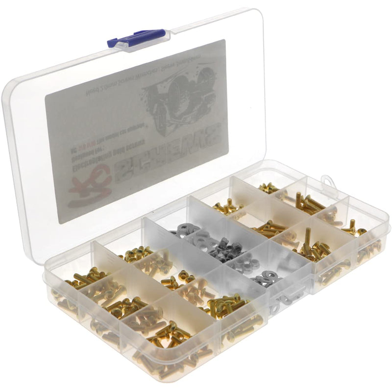 [Australia - AusPower] - 330Pcs Universal RC Screw Kit M3 Flat Round Head Screws M3 M4 Flat Washer M3 Hexagon Nut & RC Car Work Stand Repair Workstation 360 Degree Rotation Lift with Screws Tray 
