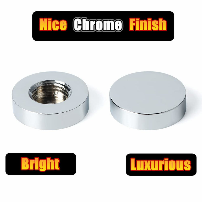 [Australia - AusPower] - Alise Brass Screw Covers Caps,Decorative Mirror Screws Cap Nails,16mm Dia Upholstery Screws Head Covers,ZS007-20P Chrome Finish,Pack of 20 15.5mm 