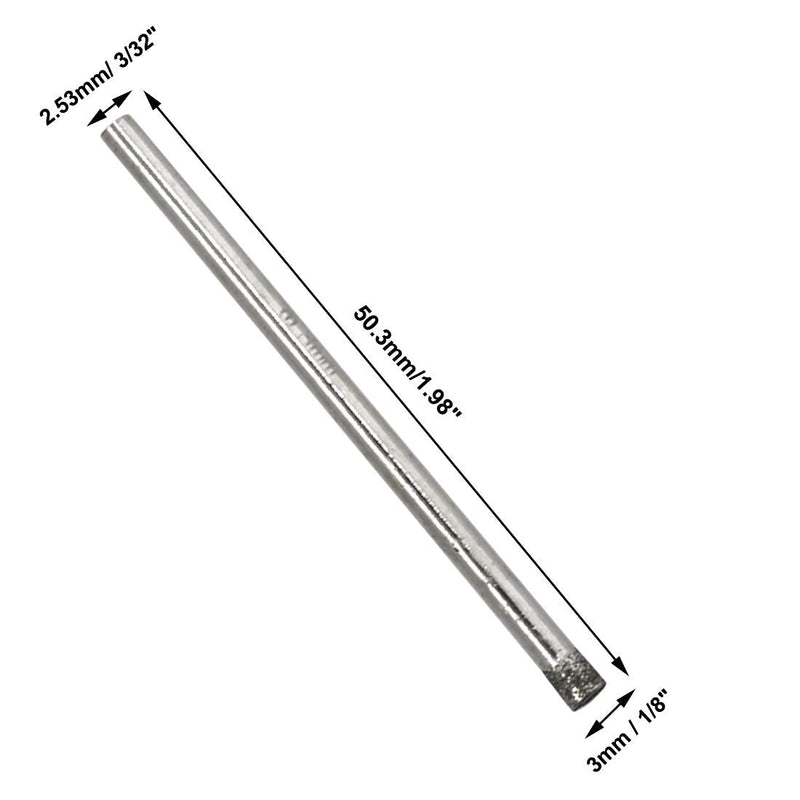 [Australia - AusPower] - 15pcs 1/8-Inch / 3mm Diamond Drill Bits, Small Diamond Hole Saw Hollow Core Drill Bits for Glass Ceramic Porcelain Tiles Marble Granite Quartz 1/8" / 3mm 