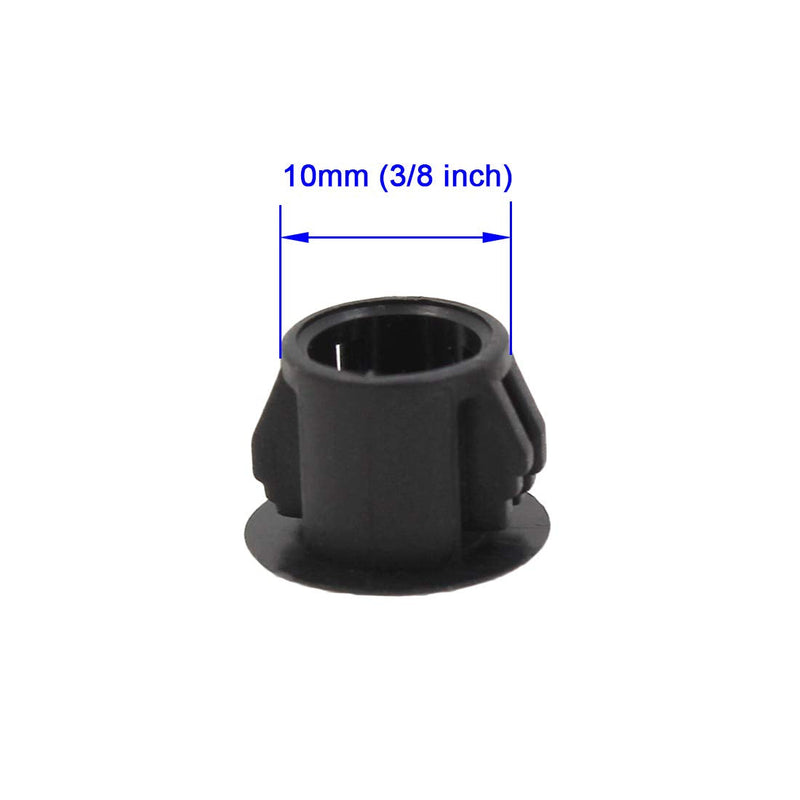 [Australia - AusPower] - 30 Pcs Black Hole Plugs 10mm (3/8 inch) Flush Type Panel Plastic Plugs, Furniture Fencing Post Pipe Insert End Caps 10mm (3/8 inch) 