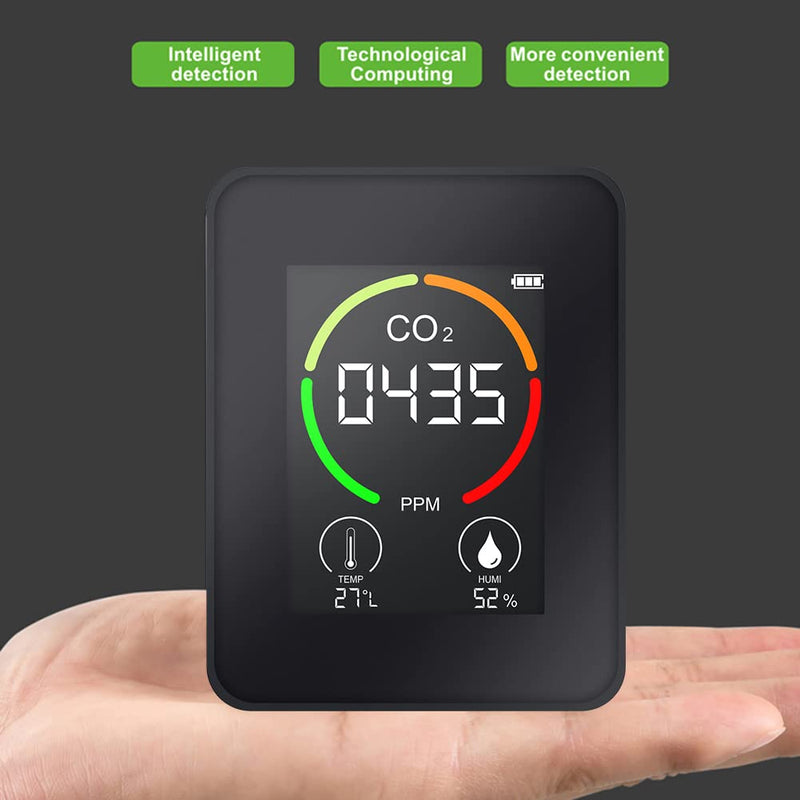 [Australia - AusPower] - Shkalacar Co2 Detector Air Quality Monitor CO2 Temperature Humidity Sensor Digital Indoor Air Pollution Tester Monitor LCD Display with Backlit 